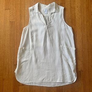 100% linen Sigrid Olsen sleeveless tunic with pockets